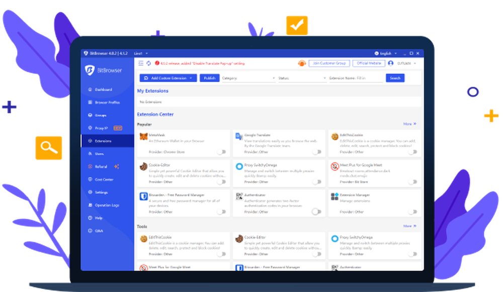 比特浏览器批量操作功能